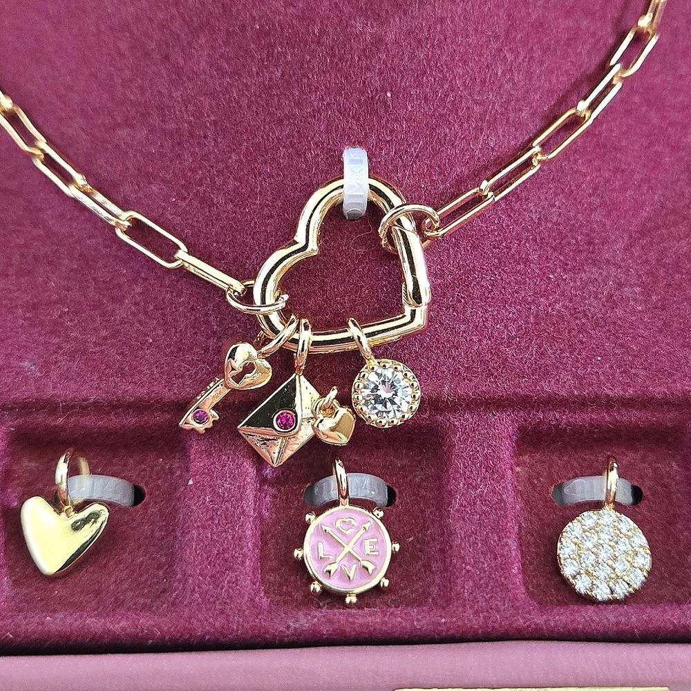 Charm Bar Interchangeable Love❤️ Charms Necklace - NIB - Picture 13 of 16